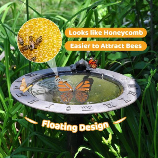 Пчелиная станция с плавающим островом для опылителей Пчелиная станция с сотовым дизайном Плавающий пчелиный остров для кормления садовых диких опылителей