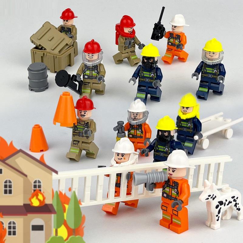 Управление огнем Носилки Лестница Спасение Минифигурка Строительный блок Город Фигурка Части MOC Кирпичи Модель Наборы Образовательные игрушки