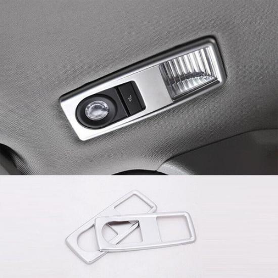 For BMW X3 F25 X4 F26 2011-2017 ABS Silver Rear Reading Light Lamp Frame Trim 2X