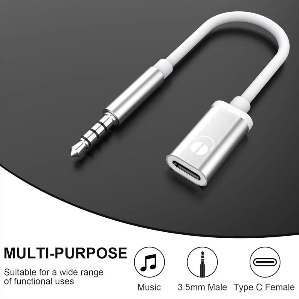 3.5mm Male To Type C Female Headphone Adapter Cable Portable Aux Cable Converter Audio Cable Cord