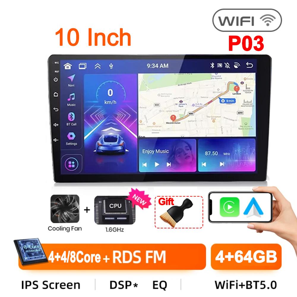 Universal 2Din Car Radio 7"/9"/10"Android 13 Autoradio 4/8Core Wireless Carpaly Multimedia Player GPS For Hyundai Nissan Toyota