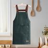 Work Apron Waterproof Oil-proof Kitchen Apron with Large Pockets Durable Stylish Workwear  Garden