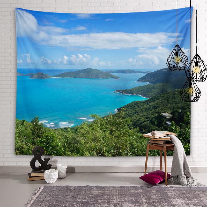 Nature Beach Scenery Wall Art Tapestry Turtle Tapestry Wall Decor Backdrop Cloth Living Room Bedroom Room Home Decor