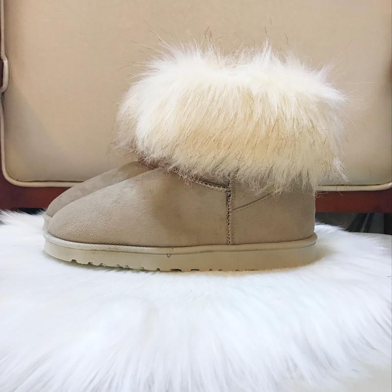 2025 New Snow Boots Women's Medium Tube Snow Boots Cotton Shoes Boots Women's Snow Boots Fox Hair Foreign Trade Women