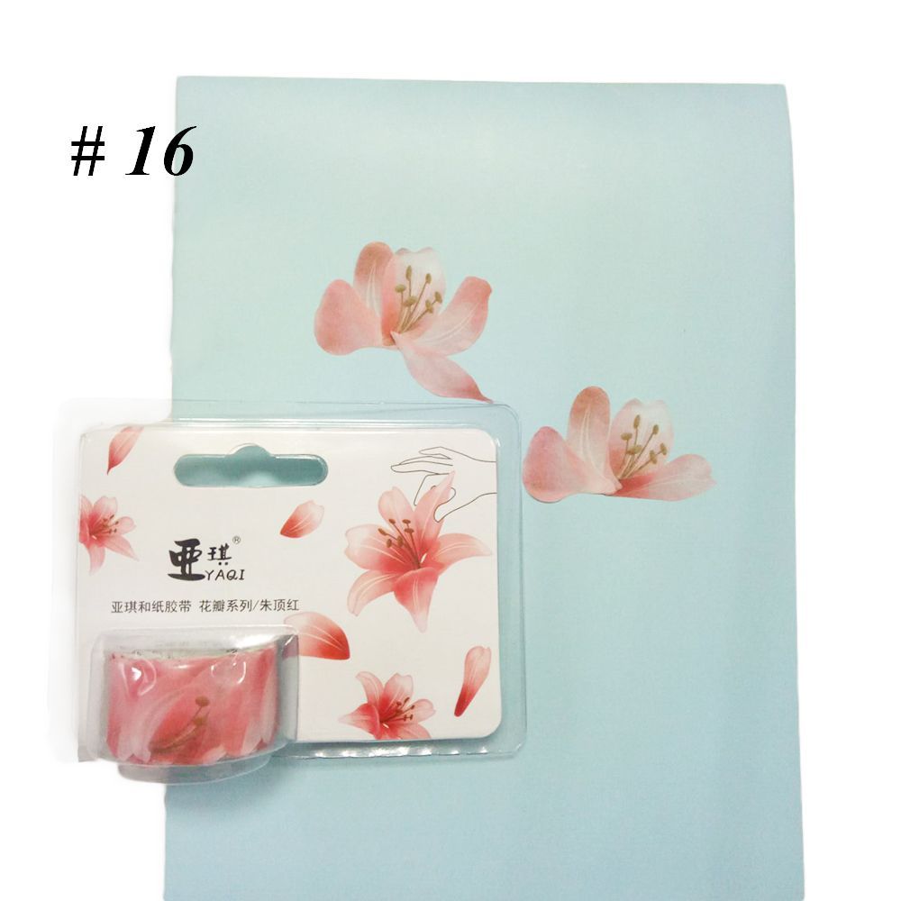 200PCS Adhesive Stylish Decorative Flower Petals Tape Masking Tape Sticky Paper Scrapbooking