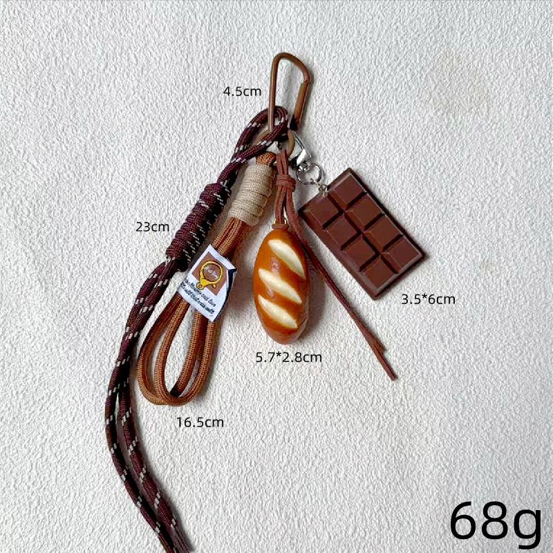 INS-Style Miu Series Alkaline Water Bread Bag - Cute Chocolate Pendant Jewelry Keychain