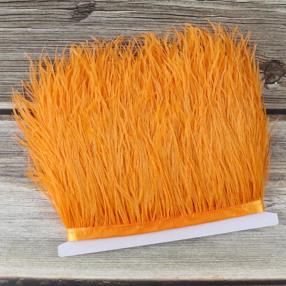 10 Meters Fluffy Colored Ostrich Feather Trim Ribbon 8-10Cm Natural Plumes Sewing Trimmings For Dress Clothing Decoration Crafts