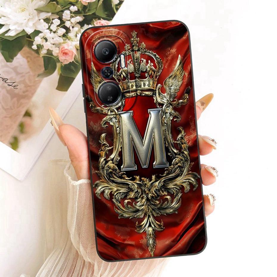 Модный Чехол Для Телефона С Буквой и Короной Для Пары На Infinix Hot 20 20Play Мягкие Силиконовые Чехлы Для Infinix Hot20 20 Play Чехлы Бамперы