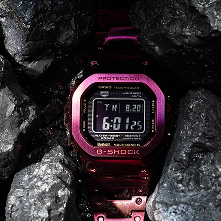 G-Shock Metal Evolution B5000 Квадратные Цвет Железного Человека Шесть Радиоволновой Кварцевый Механизм Металлический Ремешок Часы Мужские Часы Черные GMW-B5000RD-4PRT