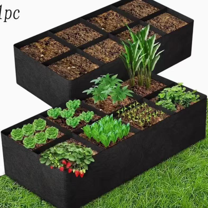 Eight-Grid Cross-Border Balcony & Rooftop Planting Bag for Flowers & Vegetables