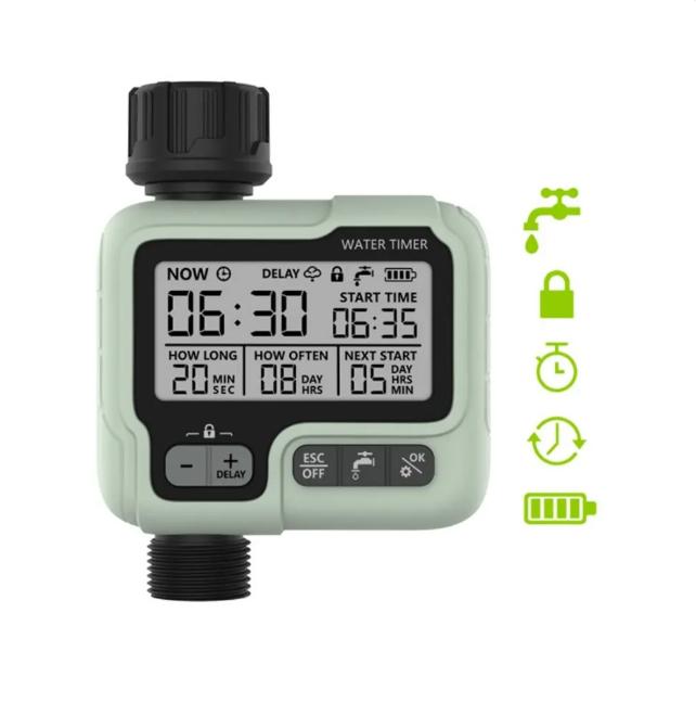 HCT-322 Автоматический таймер подачи воды, садовая цифровая ирригационная машина, интеллектуальный спринклер, используемый на открытом воздухе для экономии воды и времени
