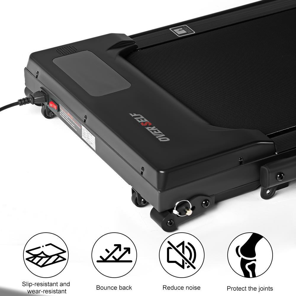 Walking Pad Treadmill with Incline - Under Desk Design W/ Non-Slip Diamond Belt, Portable for Home/Office (Black)