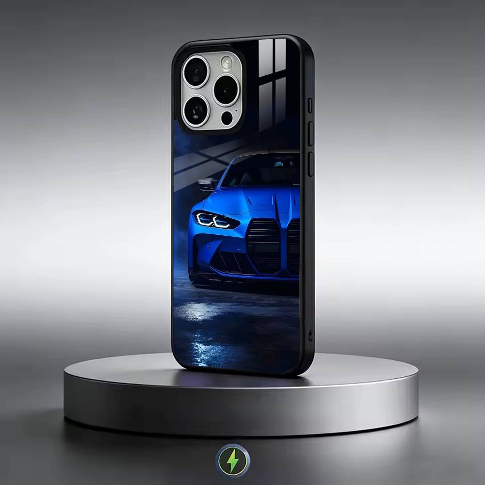 Синие Красные Машины M3 M4 Чехол для Телефона Для iPhone17,16,15,14,13,12,11 Plus,Pro Магнитный с Magsafe Беспроводной Зарядкой