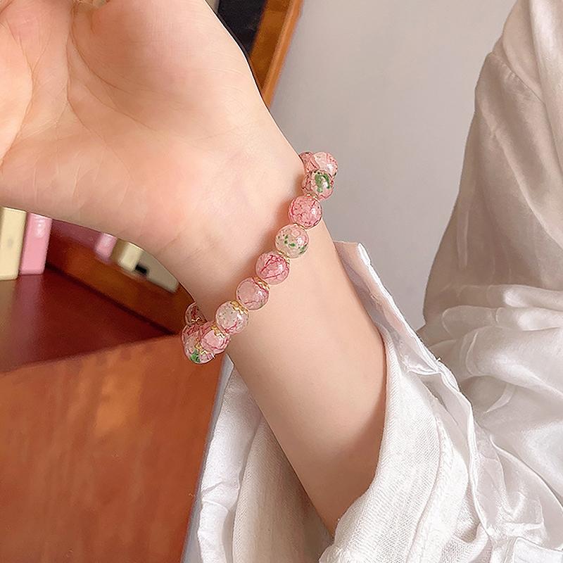Милый Браслет с Сакурой для Женщин Девушек Изысканный Элегантный Браслет из Бусин Вечерние Ювелирные Аксессуары Подарки CDN
