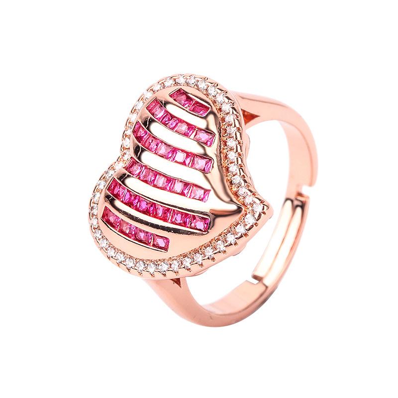 Кольцо-брелок Mori в стиле ретро, модное изысканное кольцо с регулируемой подвеской, новое женское кольцо с розовым бриллиантом 2024 года