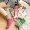 Шерстяные носки женские осенне-зимние утолщенные теплые длинные носки разноцветные кашемировые термо носки для дома носки для сна рождественские подарки