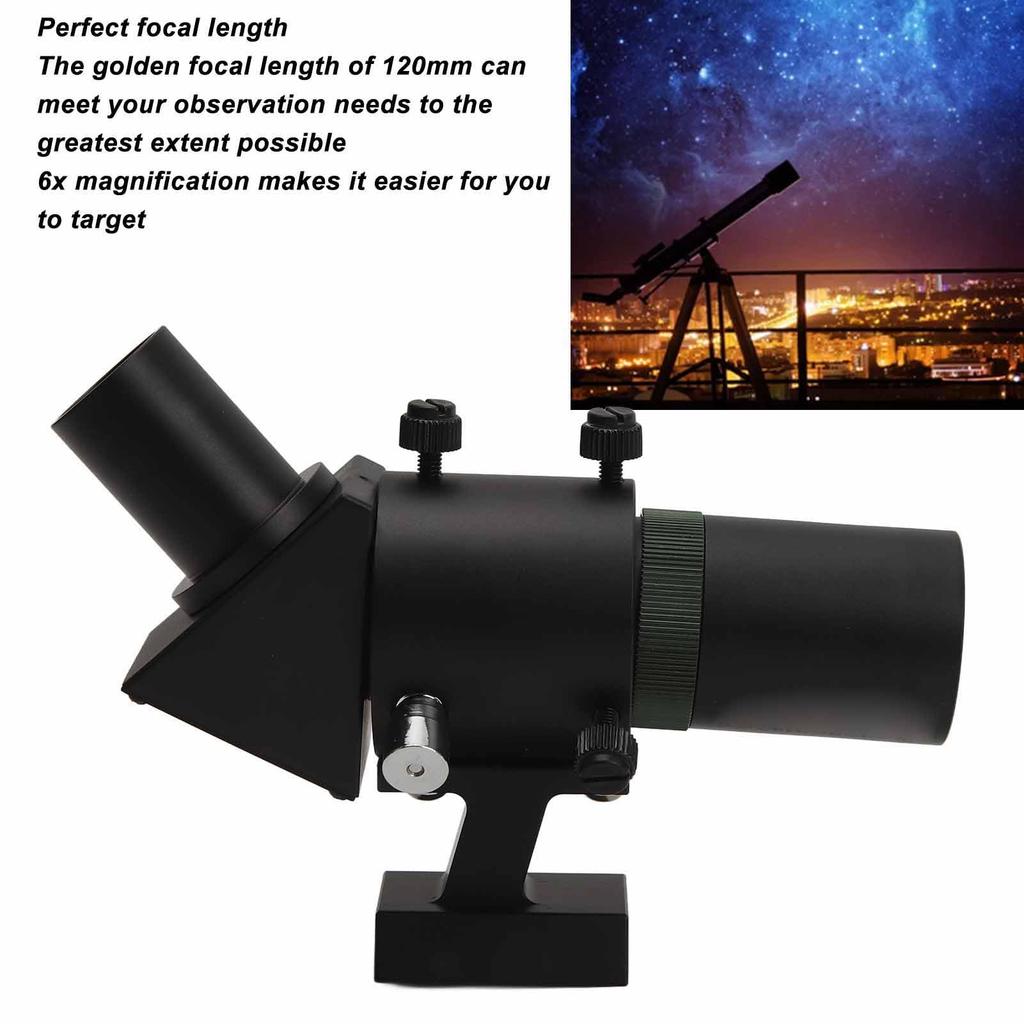 Finderscope, 6x30 Metal Finderscope for Astronomical Telescopes, 45 Degree Optical Glass Telescope Accessory, with Bracket