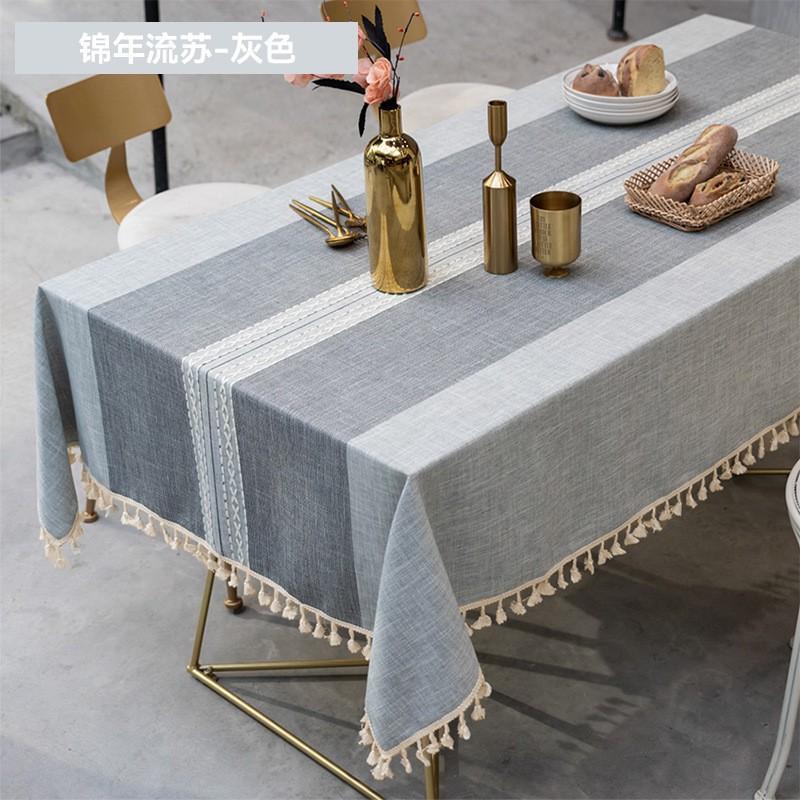 Modern Minimalist Cotton Linen Blend Tablecloth Dining Table Coffee Decorative Rectangular Cover