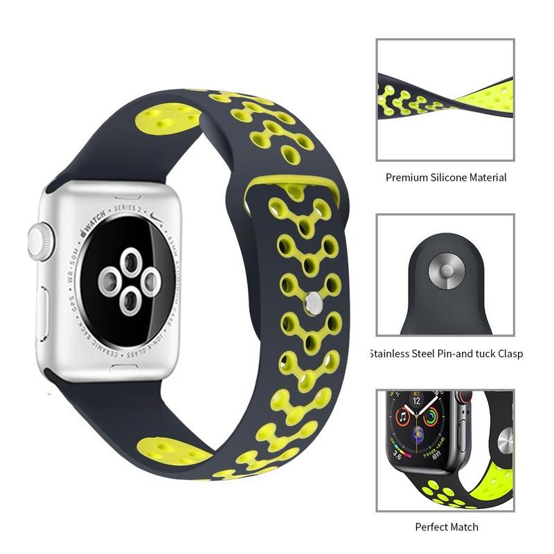 Спортивный ремешок для Apple Watch Ultra 2, 9, 8, 7, 6 SE 5, 4, 3, 2, 1, 49 мм, 38 мм, резиновый ремешок для Iwatch 4, 3, 40 мм, 44 мм, 41 мм, 42 мм, 45 мм