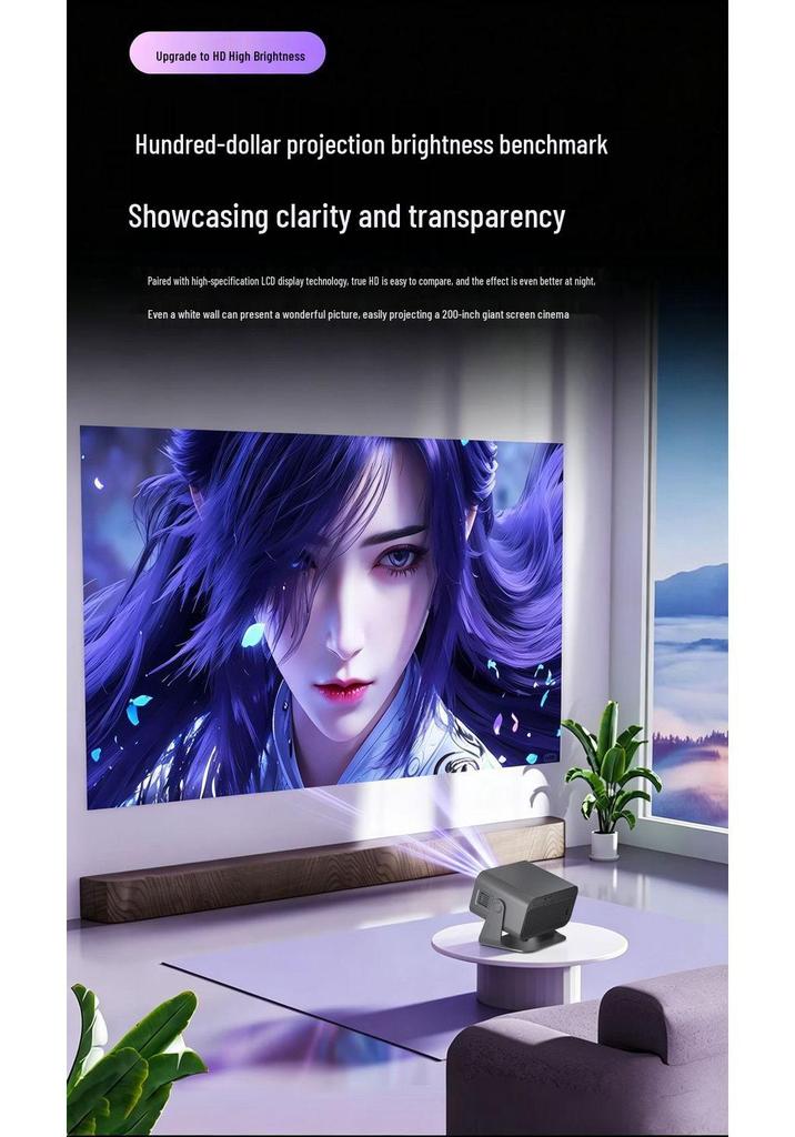 Портативный мини-проектор Ultra HD для прямой проекции со смартфона