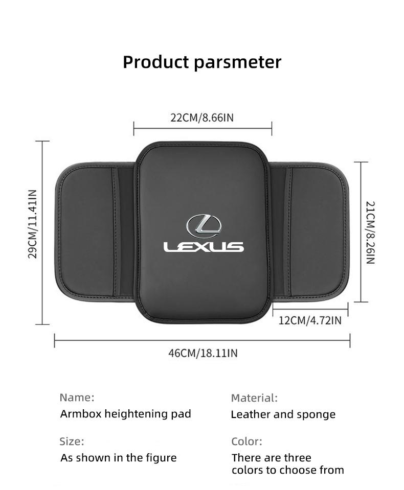 JEQS5 Car Armrest Protection Mat Leather Arm Rest Storage Pocket For Lexus F SPORT ES RX NX LS UX LM LX GX LC RZ IS CT GS RC HS SC TX