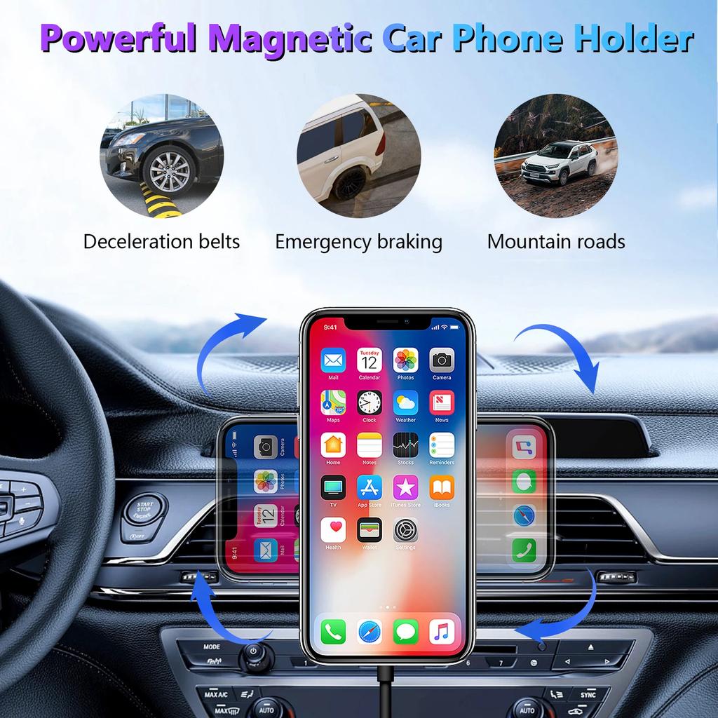 30W Magnetic Car Wireless Charger for iPhone 15 14 13 12 Pro Max Samsung Air Vent Mount Car Phone Holder Stand Fast Car Charging