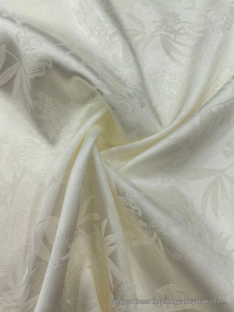 Двухцветная жаккардовая ткань с бамбуковыми листьями для ципао, свадебного платья, рубашки и длинной юбки