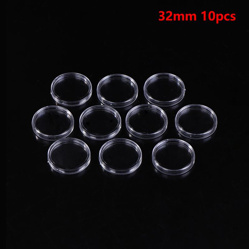 10 шт. 30-46 мм прозрачный круглый держатель для монет коробка для хранения капсул коллекция витрины кольцевые защитные коробки контейнеры