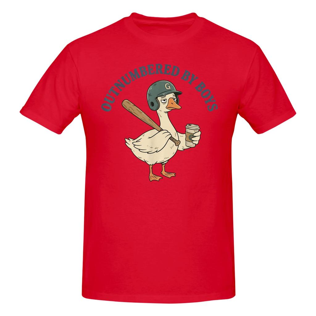 1 Piece Funny Mom Goose Mothers Day Outnumbered By Boys Baseball Funny Graphic 100 Cotton Tshirt Tops Tees For Unisex