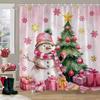 GAEMerry Christmas Шторы для ванной Снеговик Рождественская елка Подарок Красный грузовик Полиэстер Моющаяся штора для душа Ванная комната D