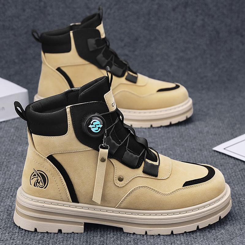 Новые модные осенние и зимние мужские высокие ботинки martin для студентов, трендовые рабочие туфли на мягкой подошве для мальчиков, кроссовки Martin с защитой труда