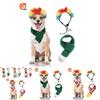 Festive Knitted Christmas Scarf For Pets Featuring Colorful Cartoonish Wig Design For Dogs