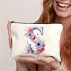 1pc Floral Alphabet Cosmetic Bag -Perfect For Travel, Weddings, And Bachelorette Parties For Bridesmaids And Maid Of Honor