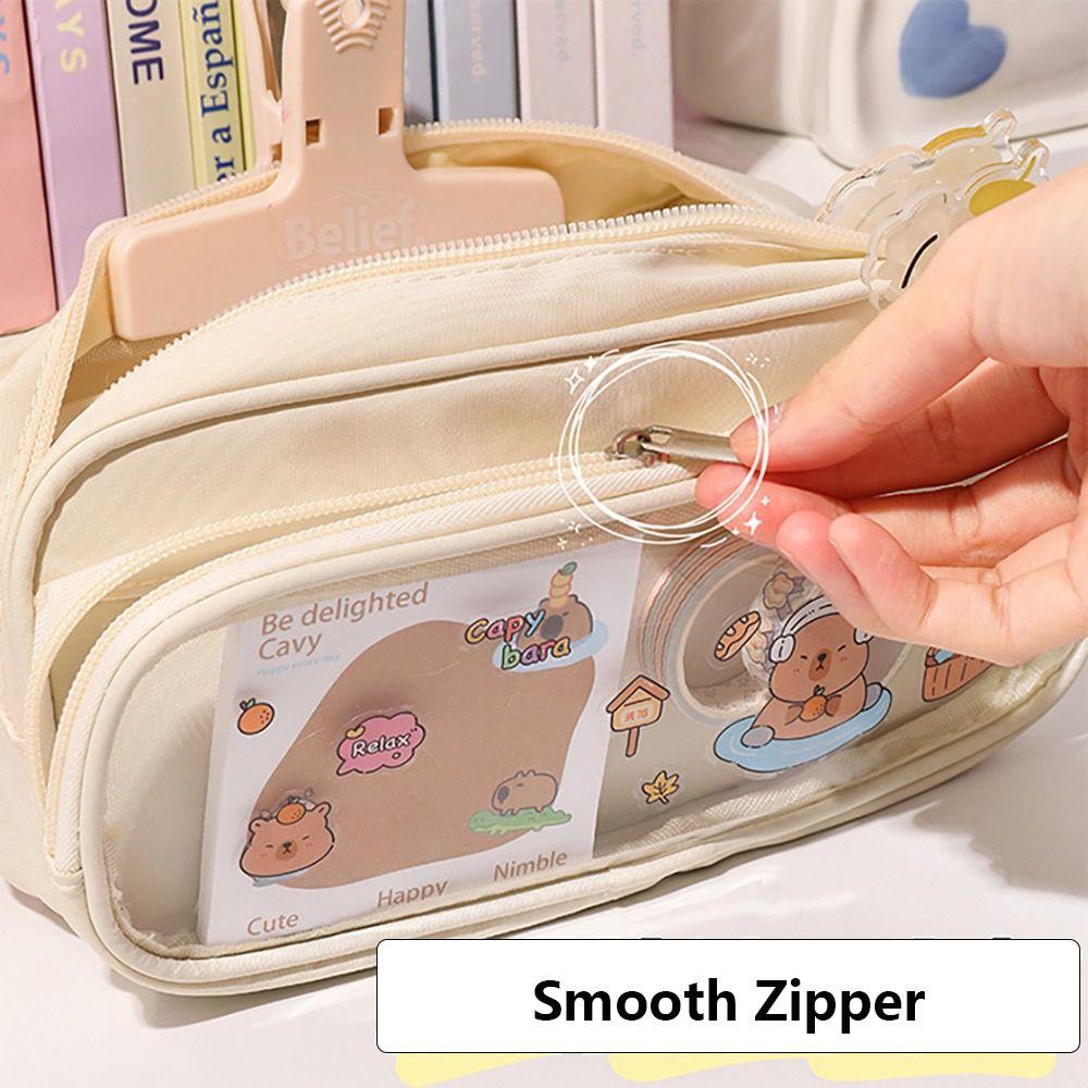 Dirt-resistant Pencil Case Double Layer Stationery Organizer Portable Pen Box  School Office