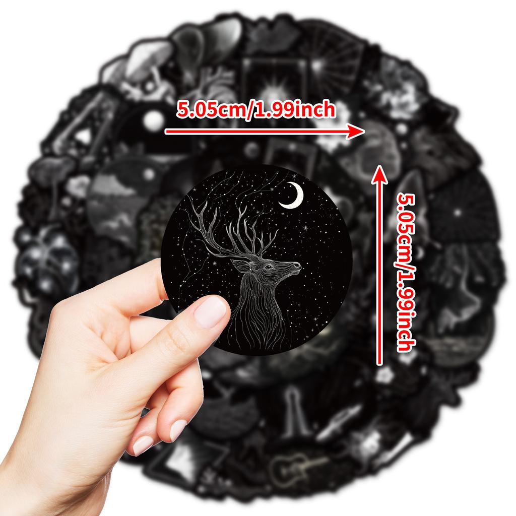 50 шт. Черно-белые готические наклейки Готический череп Наклейки для DIY Скрапбукинг Телефон Багаж Скейтборд Водонепроницаемые наклейки