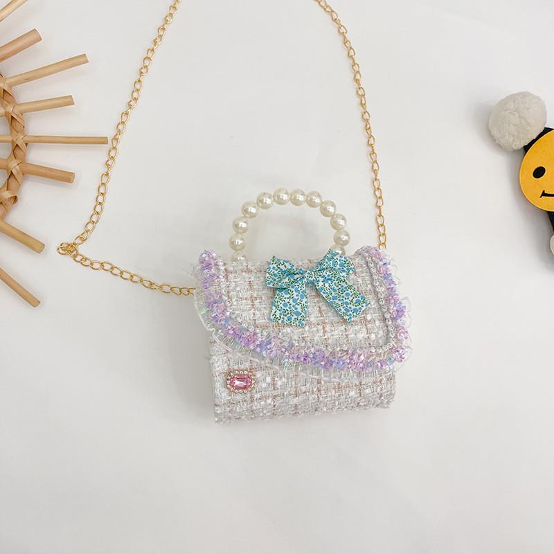 Kids Handheld Girls Shoulder Bag Cotton Linen Water Resistant Features Durable