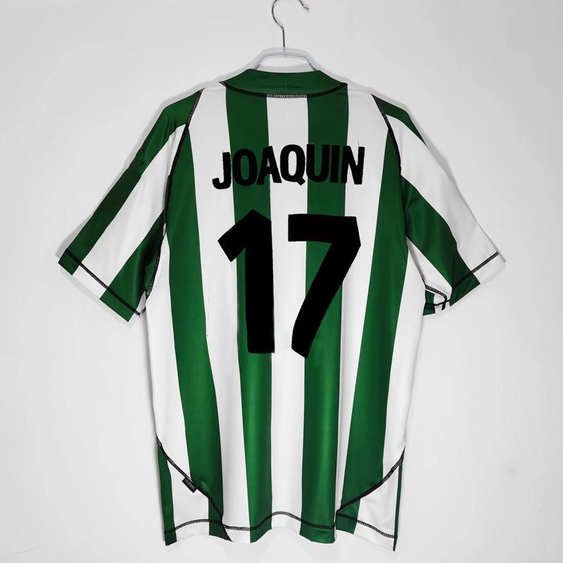Ретро старая футбольная форма Betis, домашняя, сезон 03-04, Ла Лига, копия №. 17 джерси Хоакина