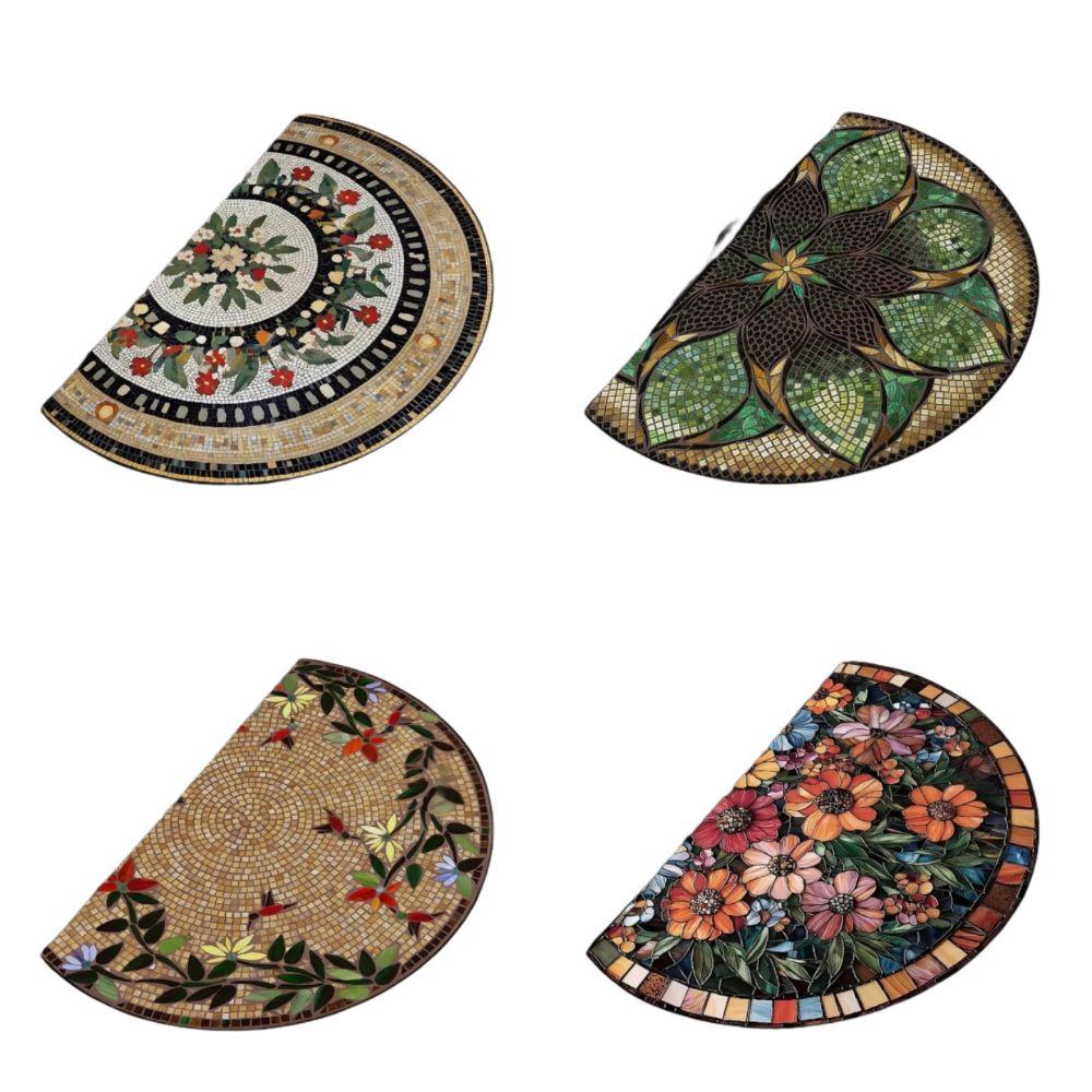 Semi-Circular Doormat Silicone Backing Floor Mat New Welcome Mat  Porch Accessories