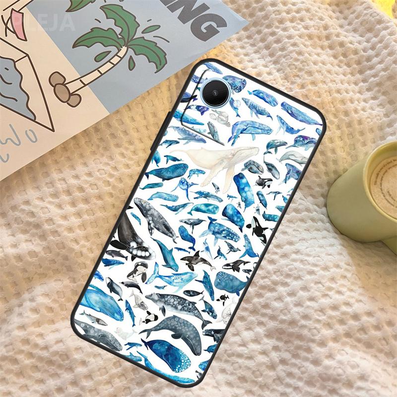 Милый Синий Чехол Косатка Для Realme 15 11 12 13 14 Pro Plus C65 C67 C71 C63 C61 C55 C51 C53 C35 C75 GT6 GT7 Pro