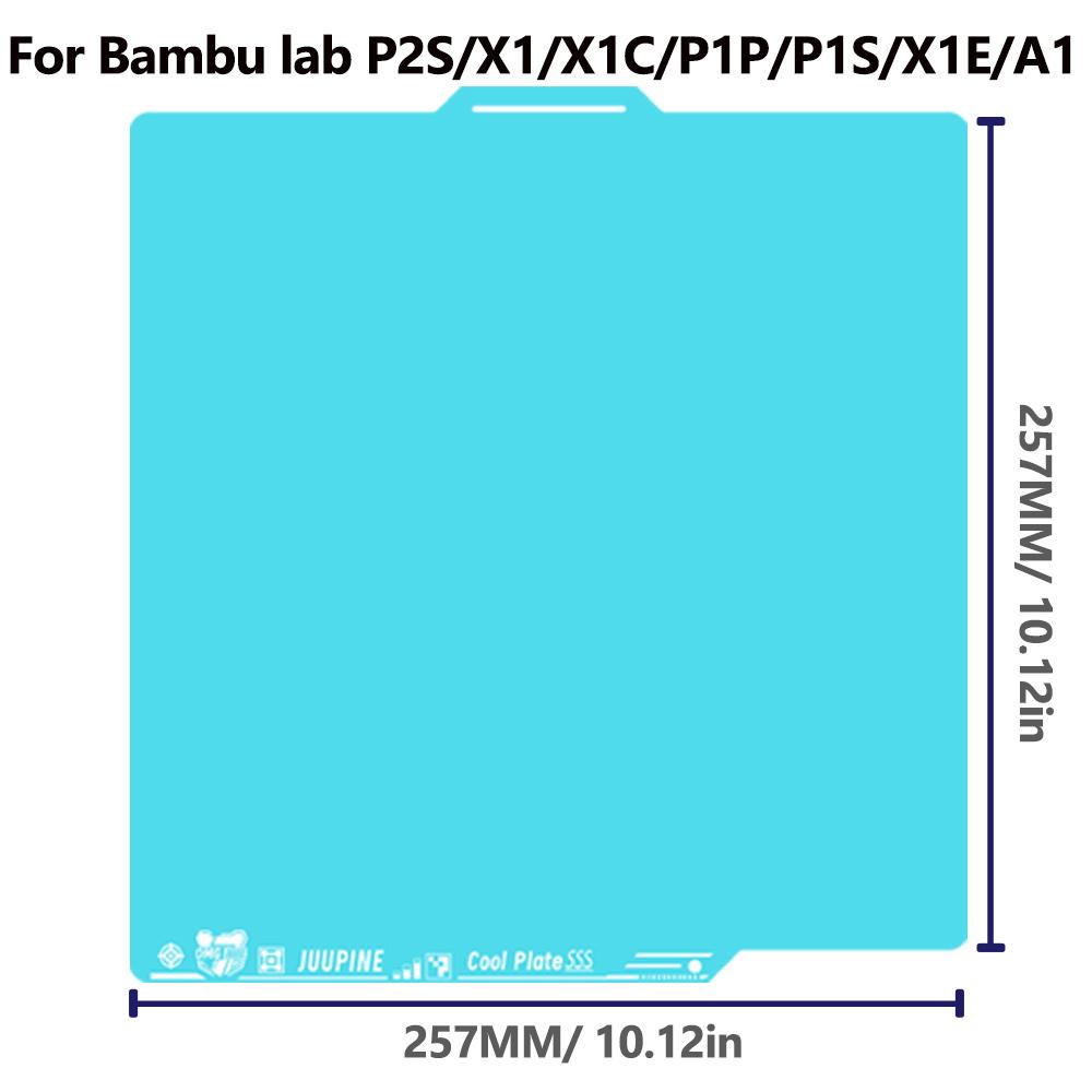 Juupine GECO Plate For Bambu Lab H2D X2D Build Plate PLA Bed Cold Plate For X1C A1 P2S X2D SuperTack Glacier For Bambu H2s Plate