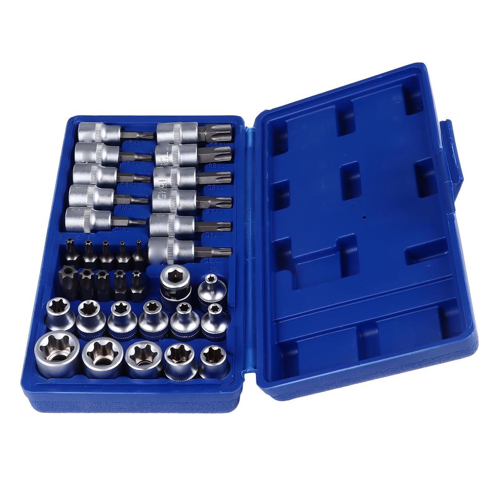Набор торцевых бит-звездочек 34 шт. с ящиком для хранения для ремонта и обслуживания велосипедов, мотоциклов, автомобилей