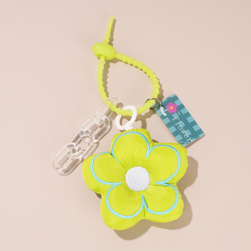 Cloth Flower Bag Pendant Acrylic Chain Floral Lanyard Creative Fresh Backpack Decoration  Children