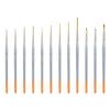 Fine Detail Artist Paint Brush 12 Piece Set Extra Long Hair Hook Line Pen Thin Brush Angular Micro Tip Acrylic Oil Watercolor