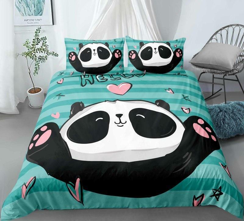 Panda Doona Quilt Duvet Cover Set Pillowcase Single Double Queen King Size Bed