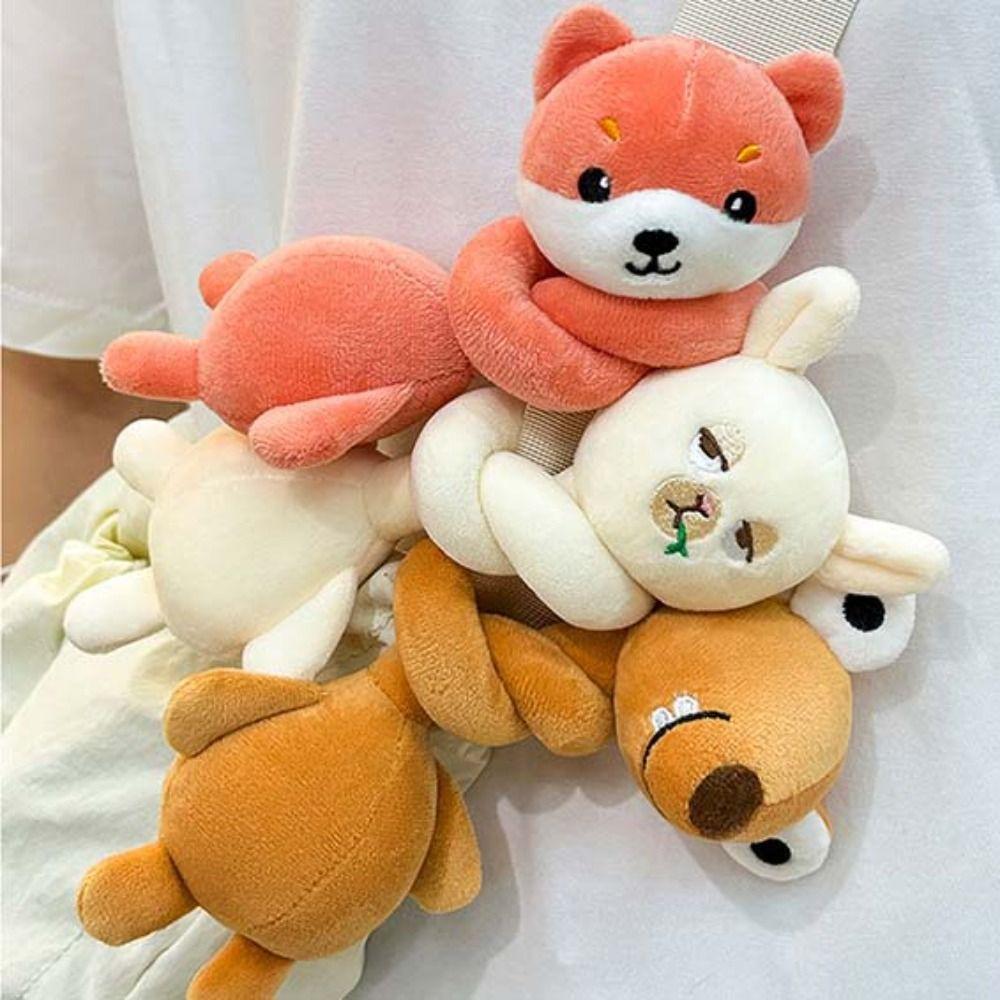 Cute Style Long Neck Rabbit Plush Keychain White Color Panda Plush Pendant Bag Charm Decor