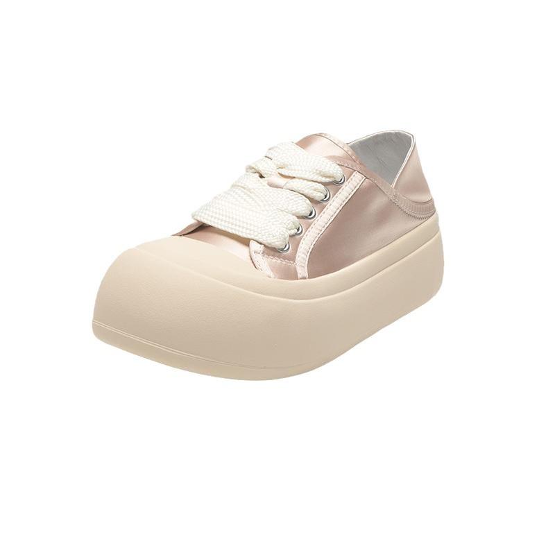 Туфли из сатина и парусины на толстой подошве с большим пальцем женские летние новые дышащие двусторонние белые туфли тонкие шелковые повседневные кроссовки