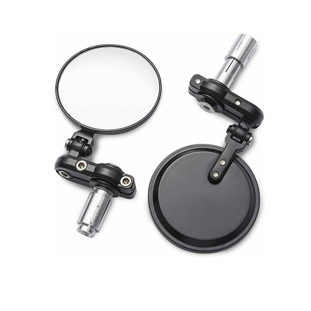 Universal Motorcycle Mirrors 3 Inch Round Folding Bar End Side Mirror Rearview Mirror For 22MM