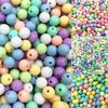 Creative 6/8/10 / 12mm Plastic Colorful Beads DIY Handmade Jewelry Accessories