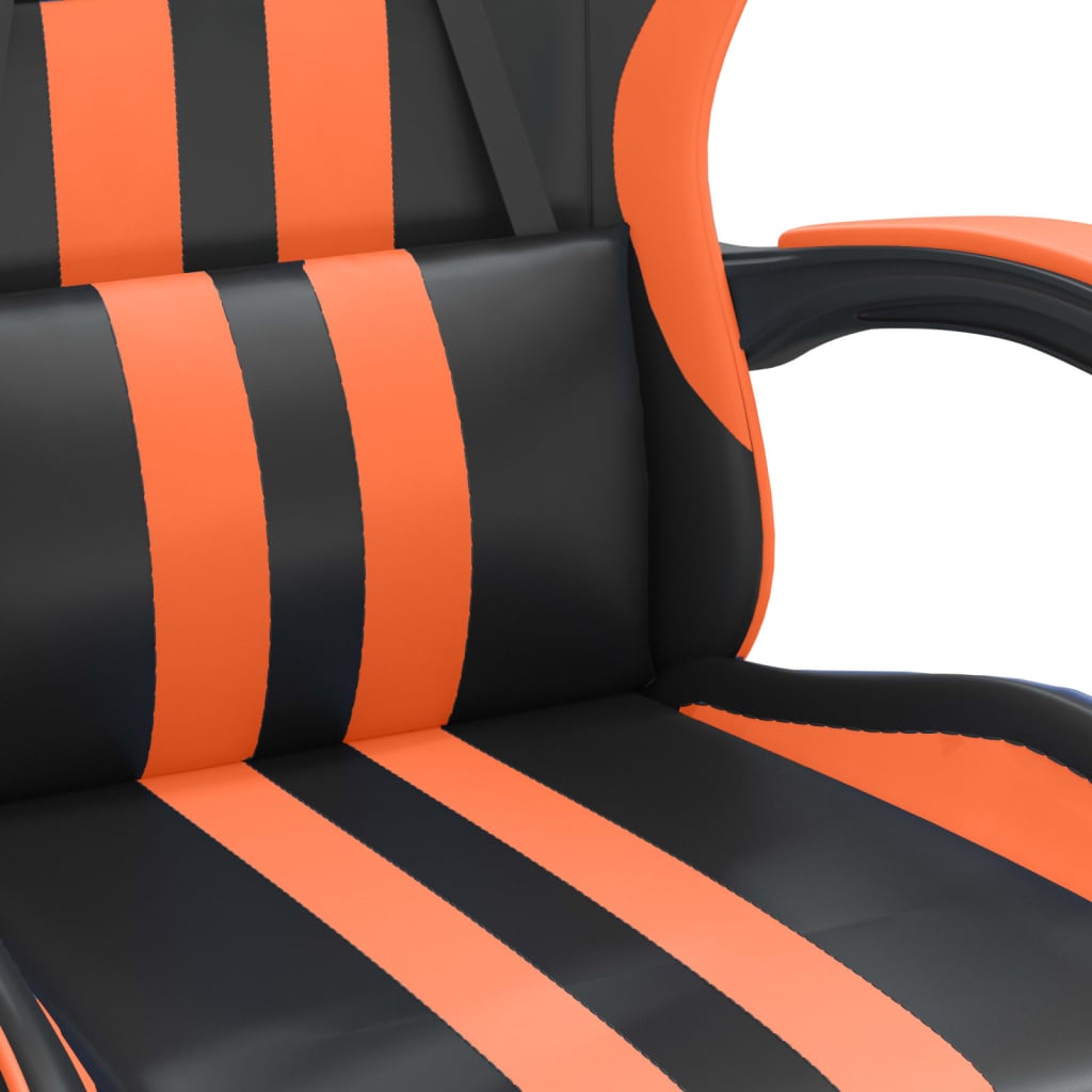 Gaming Chair Black and Orange Synthetic Leather