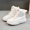 Womens Snow Boots Sports Tennis Sneakers Shoes For Women With Laces High Platform White Lace-up Korean Style Quality Protective